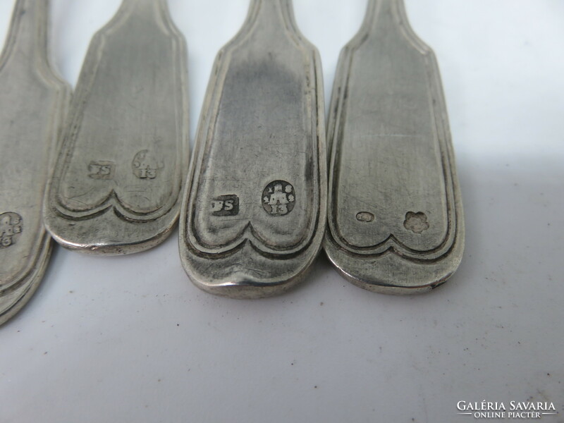 6 silver tea spoons, Augsburg style