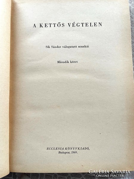 Sík Sándor: A kettős végtelen I.-II. kötet – jó állapotú antikvár könyv