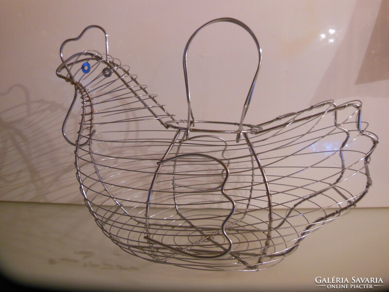Hen - egg holder - metal - 35 x 25 x 17 cm + ear - stainless steel - German - flawless