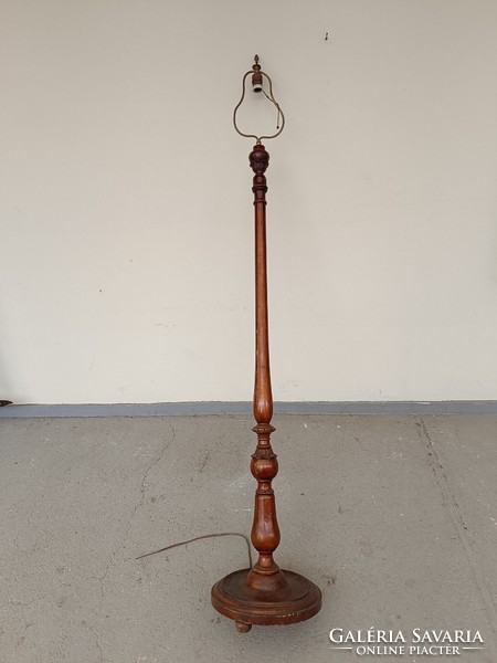 Antique wooden floor lamp patinated floor lamp without shade with copper fitting 413 8417