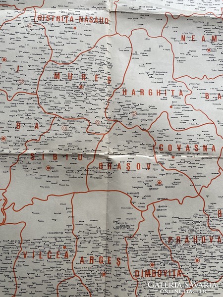 Románia adminisztratív térkép 1968