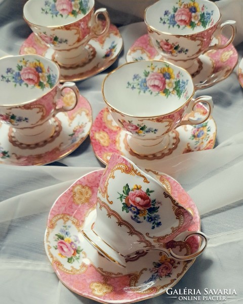 Rarity!!! Charming 6 duo coffee cups royal albert lady carlyle