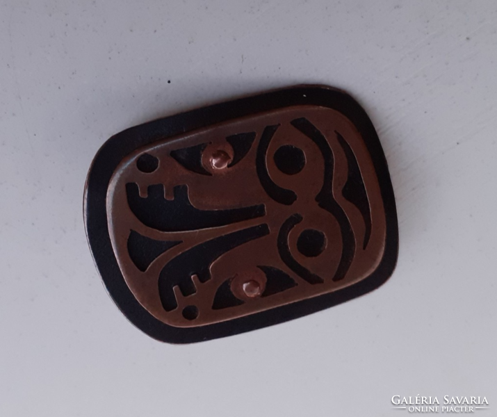 Old applied arts bronze brooch pin
