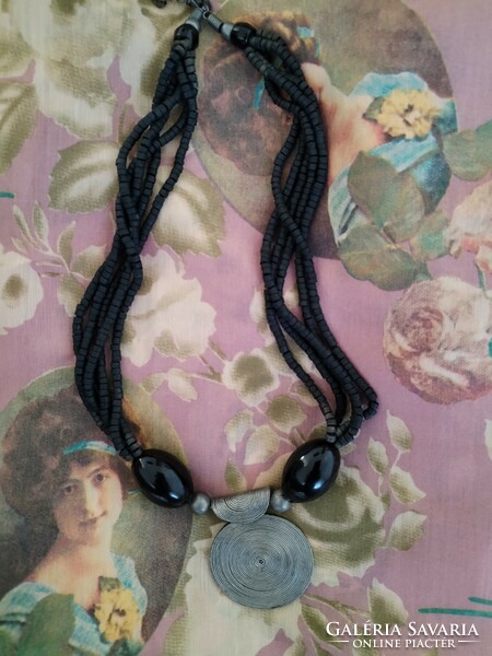 Women's necklace, neck blue, - choker / classic style