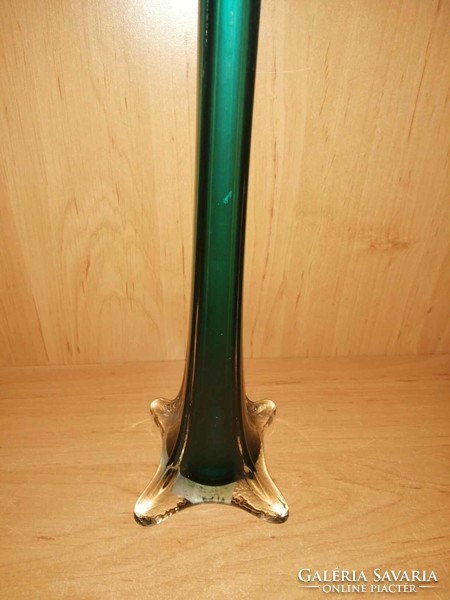 Egyszálas zöld üveg  váza - 40,5 cm magas (b)