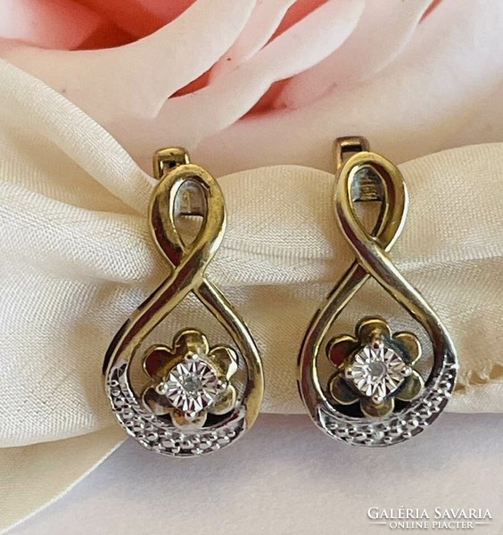 Aranyozott ezüst fülbevaló pár