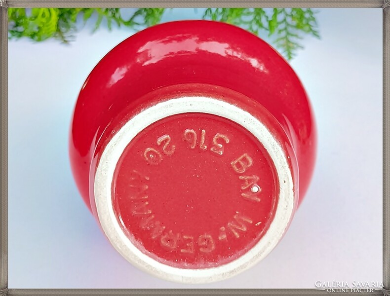 Ritka retro különleges Bay Keramik piros kerámia váza