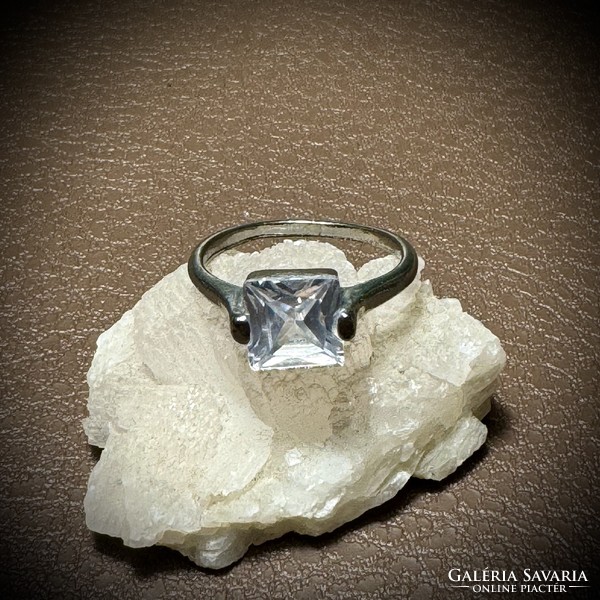 Mid-centiry gyűrű, hangulatos retro gyűrű, kristály ékszer, mérete 57 mm körméret