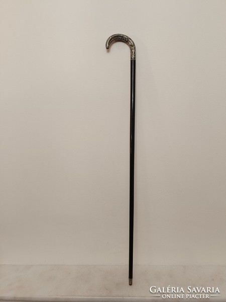 Antique walking stick silver handle cane walking stick film theater costume prop with cracks 241 8438