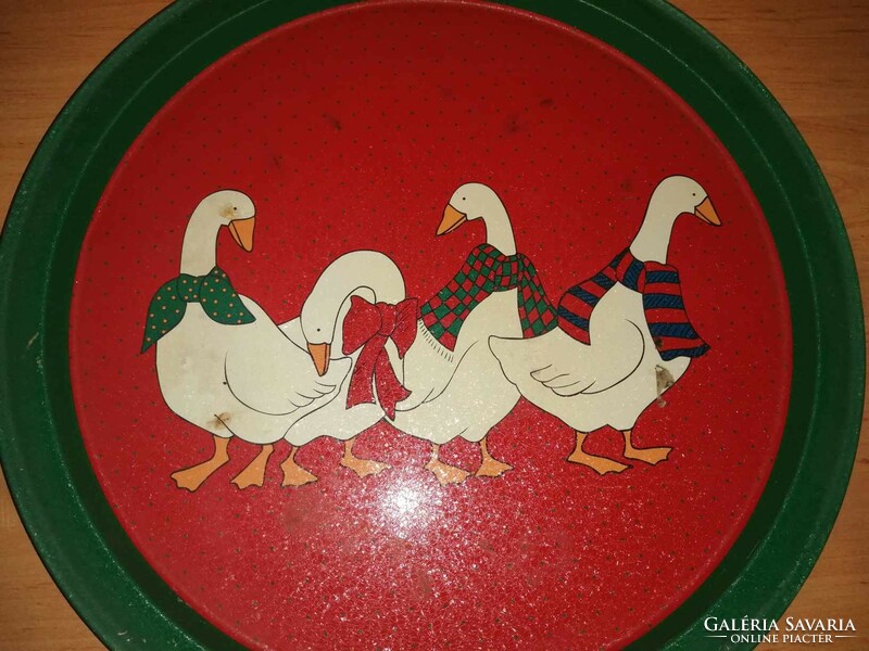 Retro metal tray with geese (b)