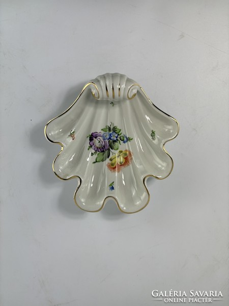 Herendi kagyló porcelán kínáló  tál, asztalközép