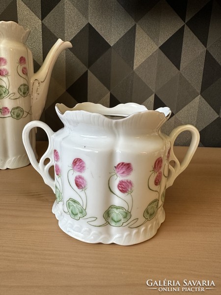 Antique Art Nouveau porcelain tea set, hand painted