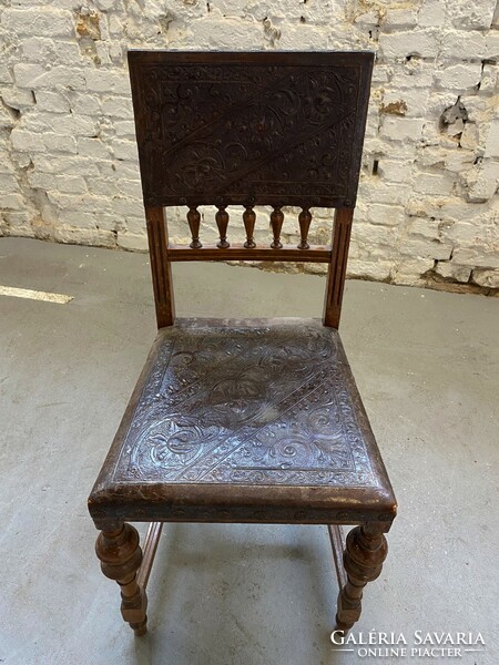 Chair with leather cover