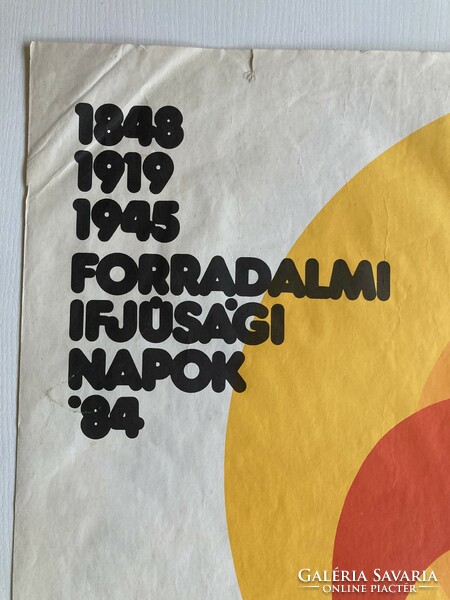 Forradalmi Ifjúsági Napok, retro politikai plakát - Grafikus: So-Ky (Sós László-Kemény Éva)
