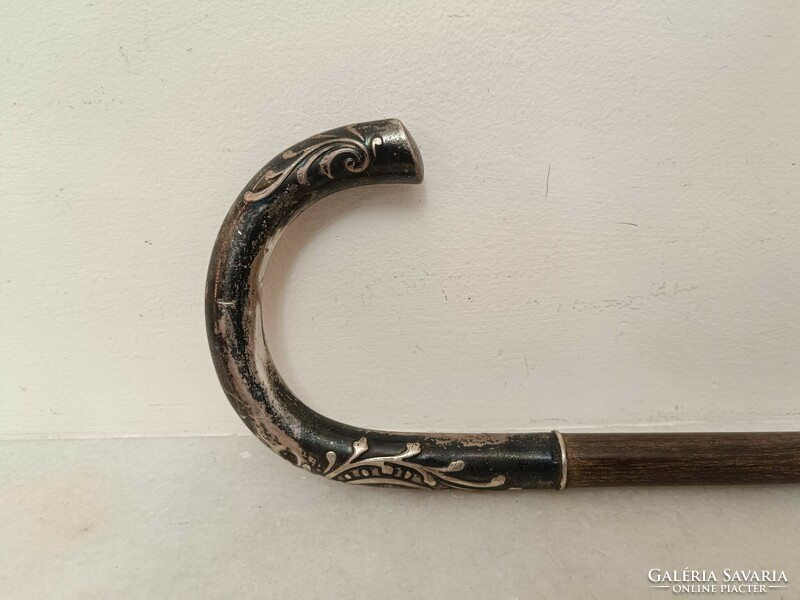 Antique walking stick 800 English silver handle cane walking stick film theater costume prop dented 240 8437