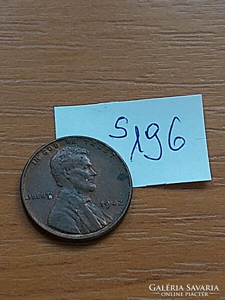 Usa 1 cent 1942 corn penny, lincoln, bronze s196