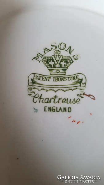 Angol Mason's Ironstone "Chartreuse"porcelán talpas kínáló,gyümölcstál,salátás tál