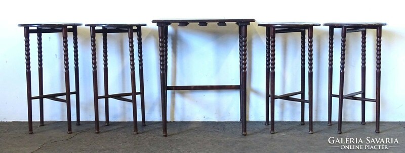 1Q588 antique special collapsible 5-piece Art Nouveau table set