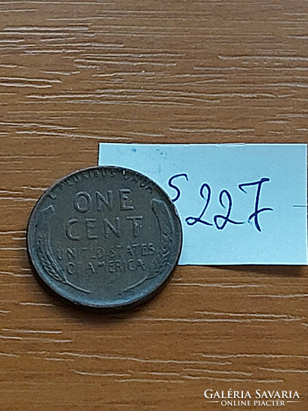 USA 1 CENT 1952  Kalászos penny, Lincoln, BRONZ   S227