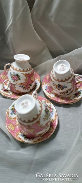 Rarity!!! Charming 6 duo coffee cups royal albert lady carlyle