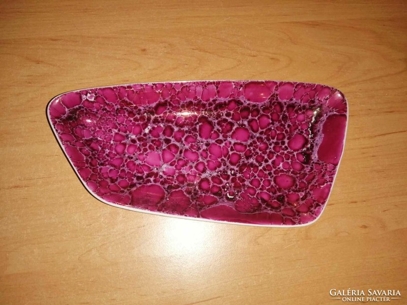 Hollóházi lila lüszter mázas porcelán tálka (29/d)