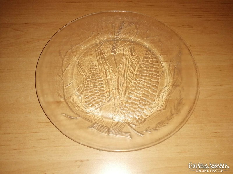 Kukoricás búzás üveg tányér kínáló átm. 24  cm (2p)