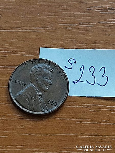 Usa 1 cent 1953 corn penny, lincoln, bronze s233