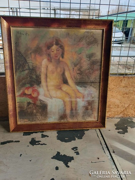 Very nicely painted female nude. It has an illegible signature. Painted on paper using mixed techniques.