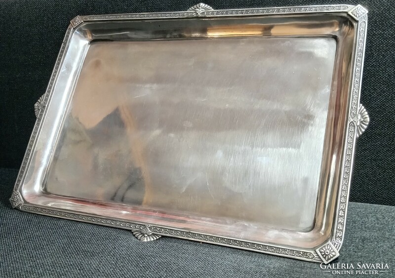 Wonderful antique silver tray, German, ca. 1890! 1028 Gr.