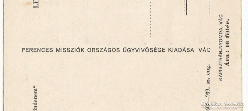 HV:31 Húsvéti Vallásos Üdvözlő képeslap posatatiszta "Ferences Misszók"