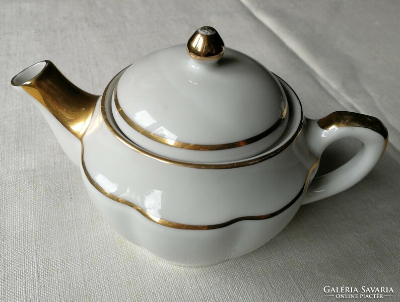 Zsolnay art deco, chipped porcelain tea set, with gold decor