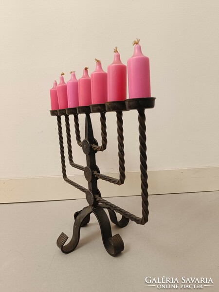 Retro menorah Judaica iron Jewish candle holder 7 branch menorah 224 8429