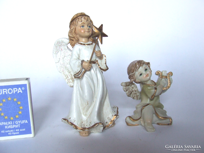 Very charming resin angel figurines, Christmas decoration-2 pieces in one