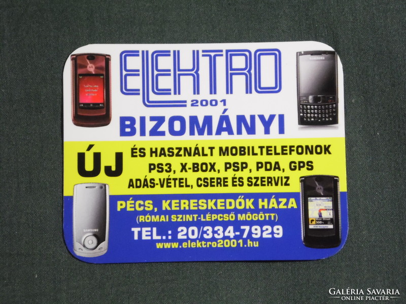 Card calendar, small size, electronic commission, mobile phone store, Pécs, 2009, (6)