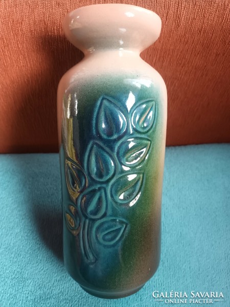 Beautiful painted-glazed ceramic vase, a work of applied art