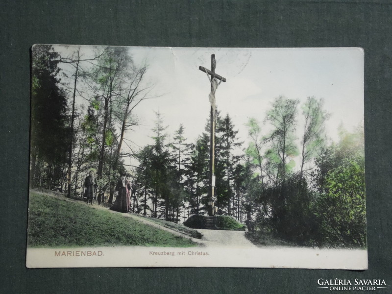 Képeslap, Postcard,Csehország,Mariánské Lázně,MARIENBAD. Kreuzberg mit Christus