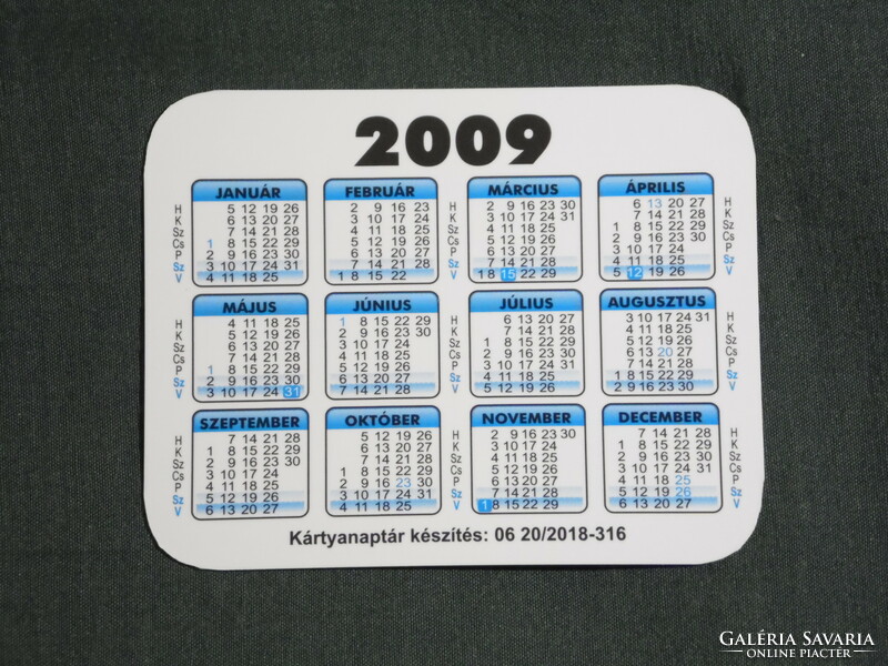 Card calendar, small size, Laki edit dog cosmetics, kozármisleny, 2009, (6)