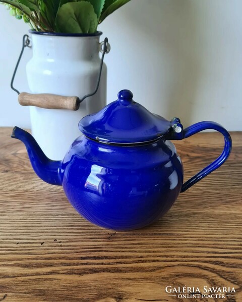 Small blue enamel jug
