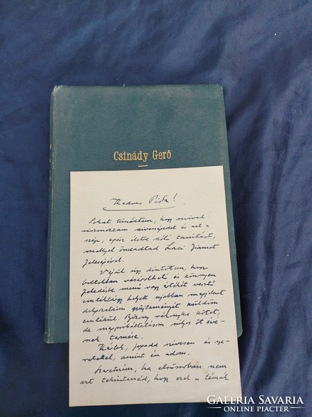 Gerő Csinády. Studies book. Thank you letter!