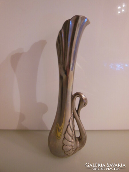 Vase - swan - silver-plated - 24 dkg - English - 18 x 6 x 4 cm - old - flawless