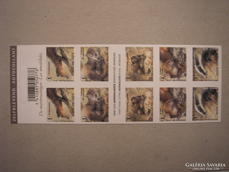 Belgium-Fauna, Kisragadozók bélyegfüzet 2008