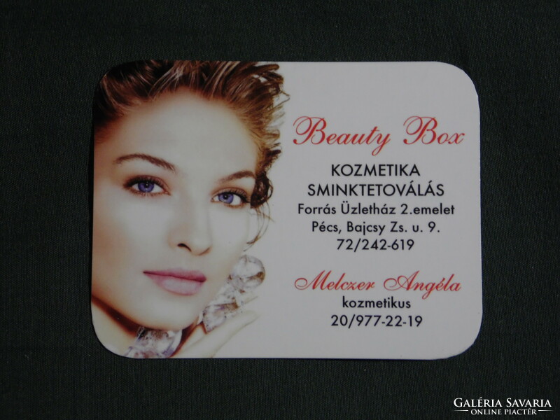 Kártyanaptár, kisebb méret, Beauty Box kozmetika sminktetoválás,Pécs, női modell,  2009, (6)