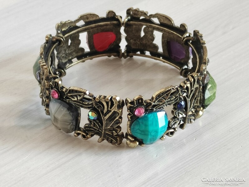 Richly decorated colored American bijoux bracelet
