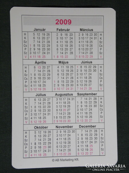 Card calendar, mozaik press, ab marketing office, Siofok, graphic, humorous, dog, monkey, 2009, (6)
