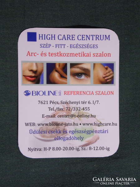 Card calendar, small size, face and body cosmetics salon shop, Pécs, 2009, (6)