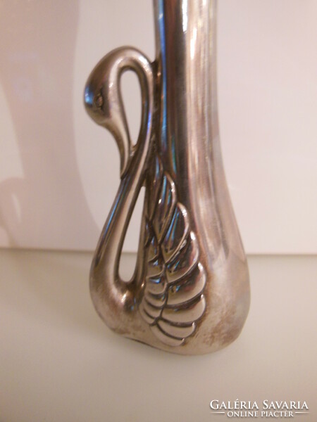 Vase - swan - silver-plated - 24 dkg - English - 18 x 6 x 4 cm - old - flawless