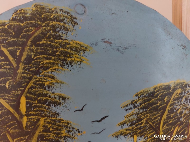 (K) African painting on metal plate