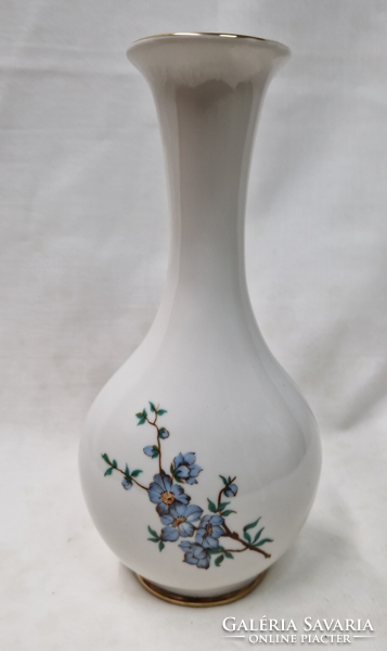 Aquincum blue floral rare shaped porcelain vase in perfect condition 20 cm.