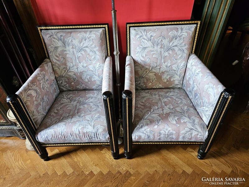 Pair of french artdeco - neoempire armchairs