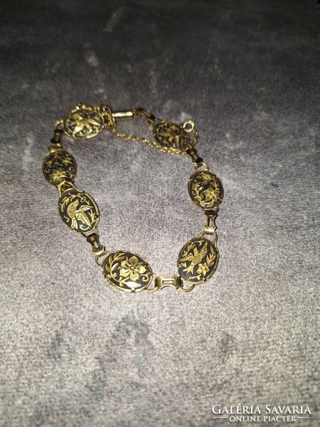 Vintage damask bracelet and ear clip